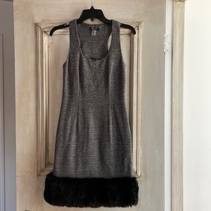 2 Rych b. houndstooth and faux fur rimmed dress size 2
